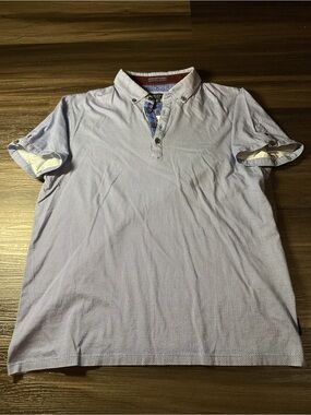 Ted Baker Light Blue Micro-Pattern Polo Men’s Size 3